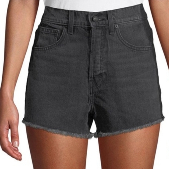 10 DEREK LAM Crosby Drew High-Rise Classic Cutoff Shorts In Washed Black.Size 24 - Picture 4 of 13